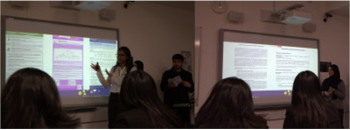Malmi and Meherun presenting their work