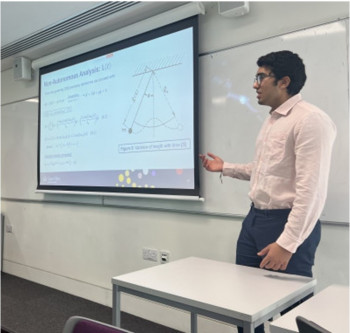 Yash presenting his work