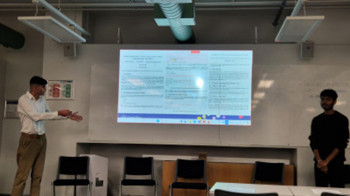 Muhie Al Haimus presenting his work at the Undergraduate Research Forum: Engineers meet Gene Editors.